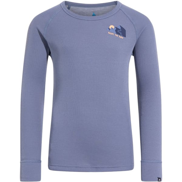 T-shirt thermique ODLO ACTIVE WARM ECO KIDS ENJOY THE RIDE BL TOP CREW NECK L/S FOLKSTONE GRAY