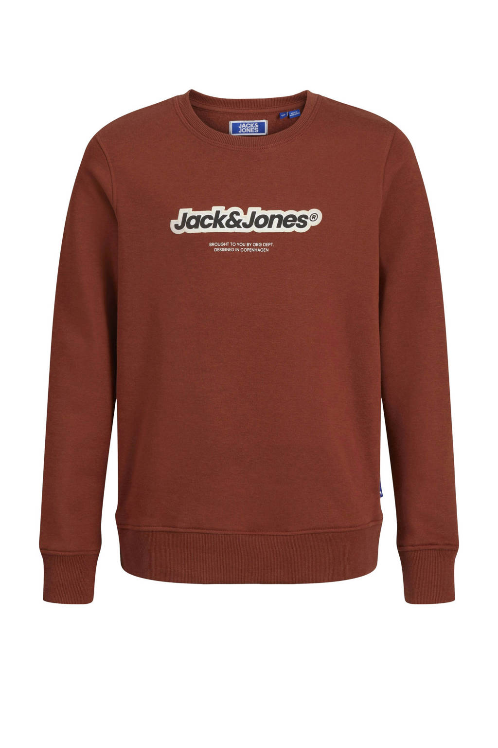 JACK & JONES sweater JORVESTERBRO met logo roodbruin