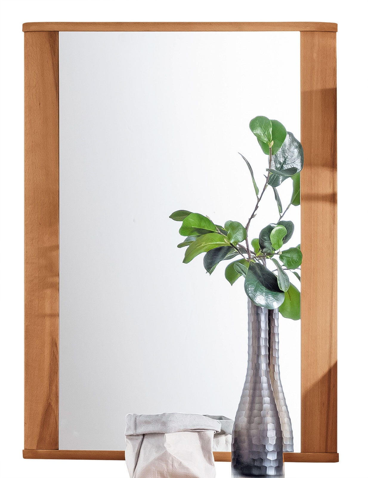 VALMONDO Spiegel VEDURA 65 x 91 x 3 cm Teilmassiv braun