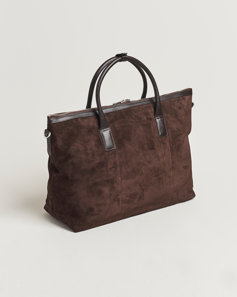Oscar Jacobson Weekend Bag Soft Leather Chocolate Brown