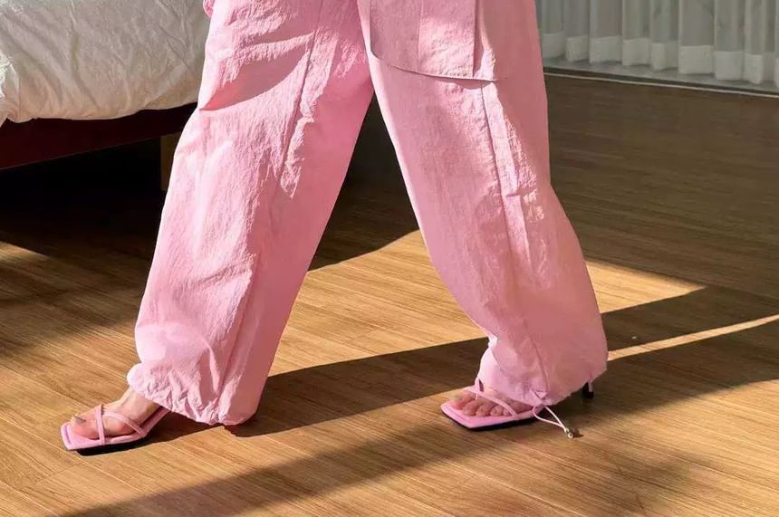 Seoulchic - Monotone cargobroek met trekkoord