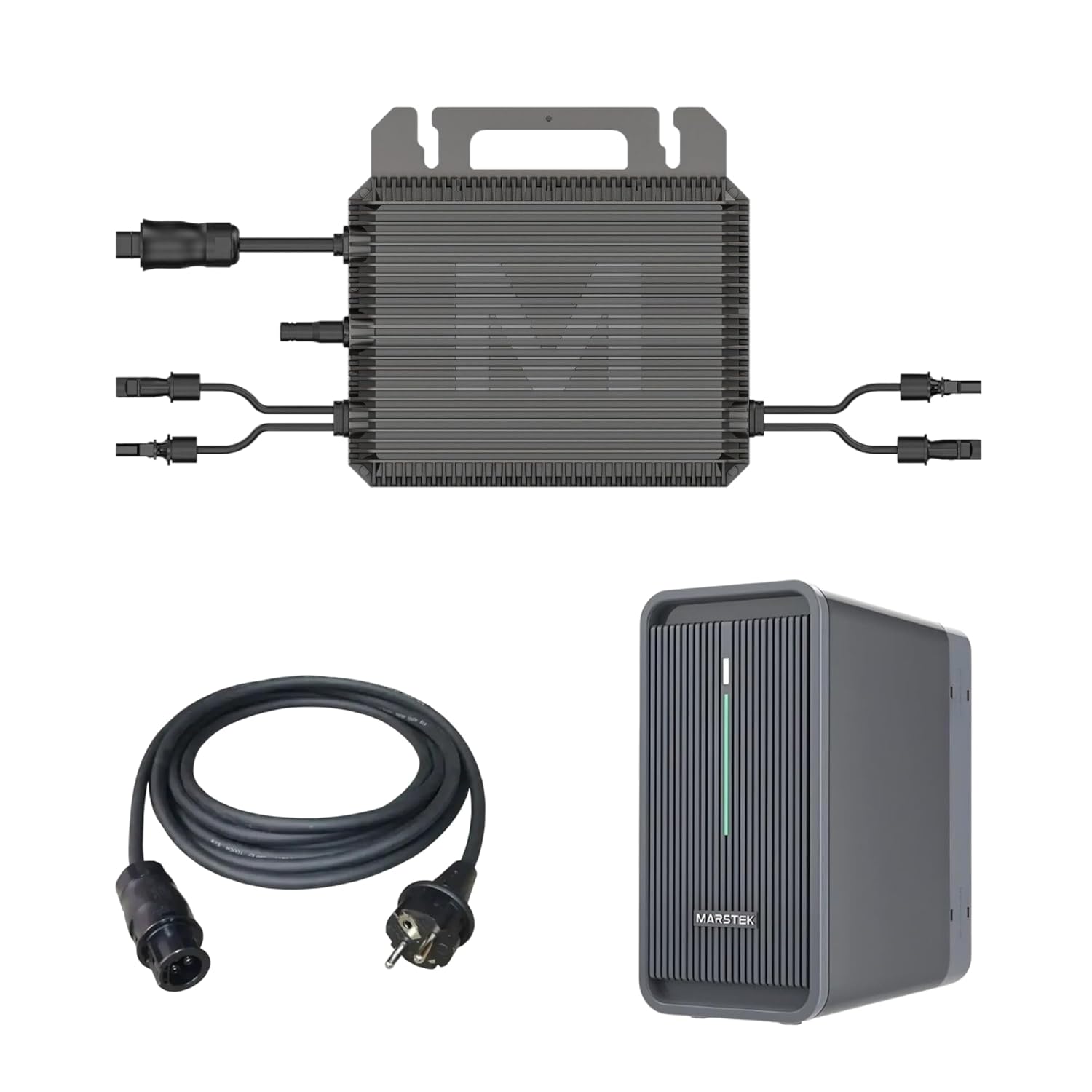 Marstek B2500-D Balkonkraftwerkspeicher Set, 2,24 kWh Speicher, M2-800 Wechselrichter, 5m Kabel, Schwarz