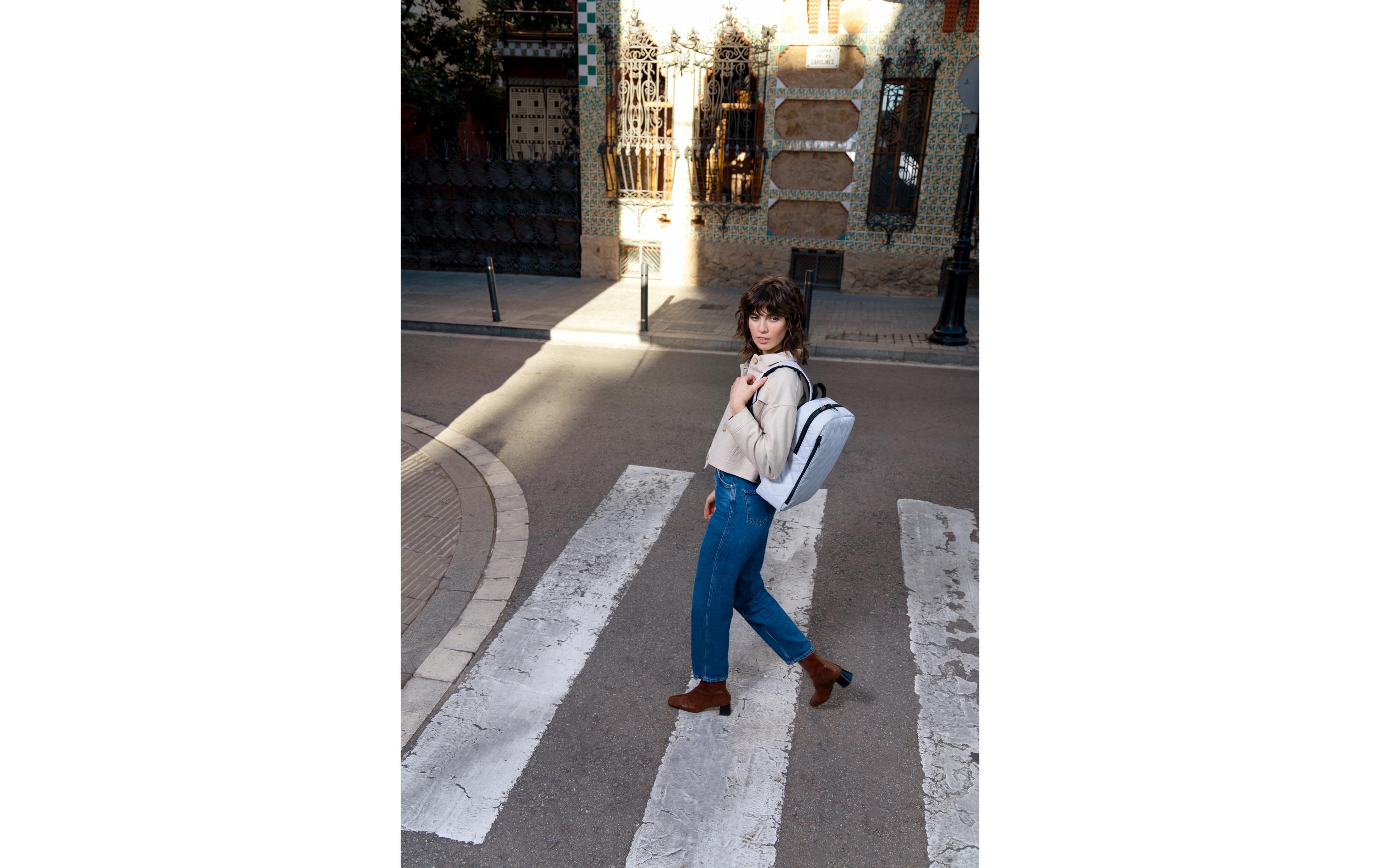Rucksack Classic Backpack M Rhombus Light GreyRucksack im Unisex-Look