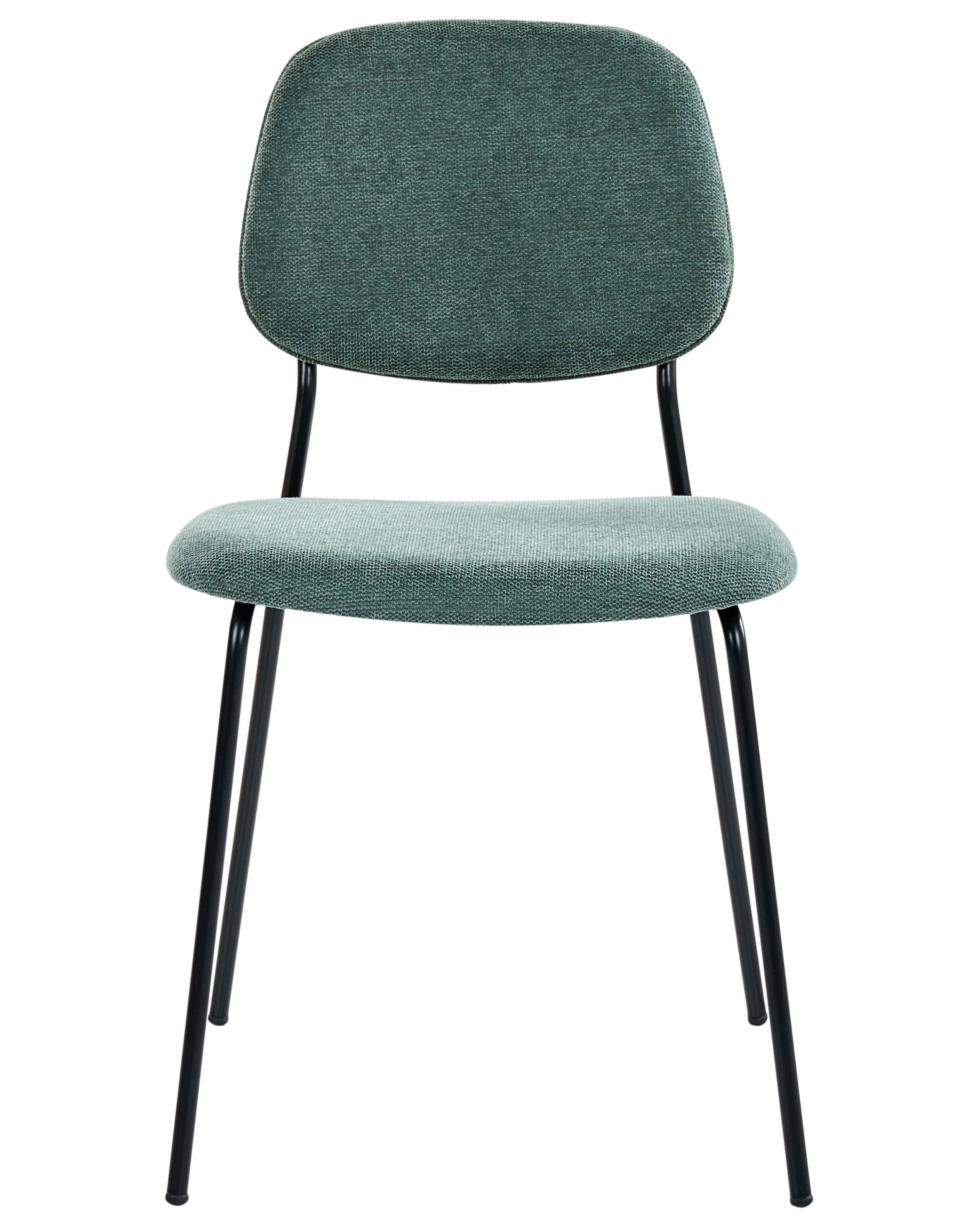Set van 4 eetkamerstoelen RILEY Stof Groen