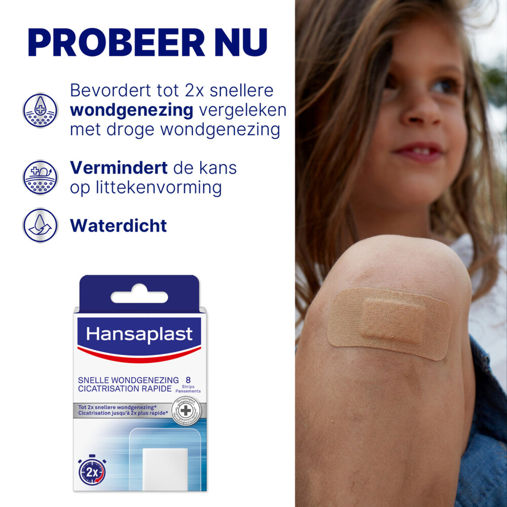 Hansaplast Snelle Wondgenezing Groot 8 stuks