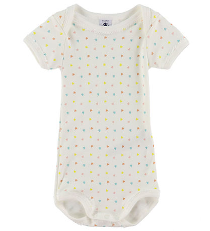 Petit Bateau Body k/ä - 3er-Pack - Rosa/Weiß m. Herzen