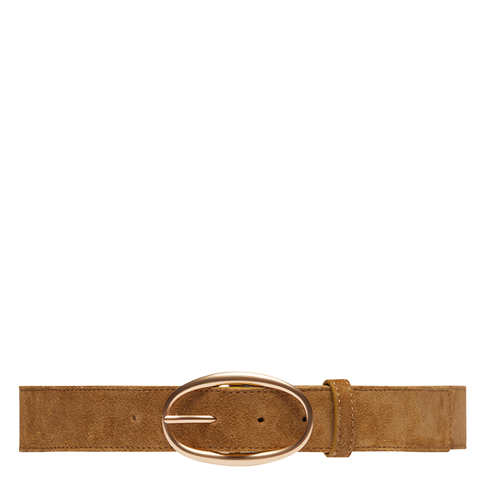 Ceinture à boucle en cuir velours | Jaune