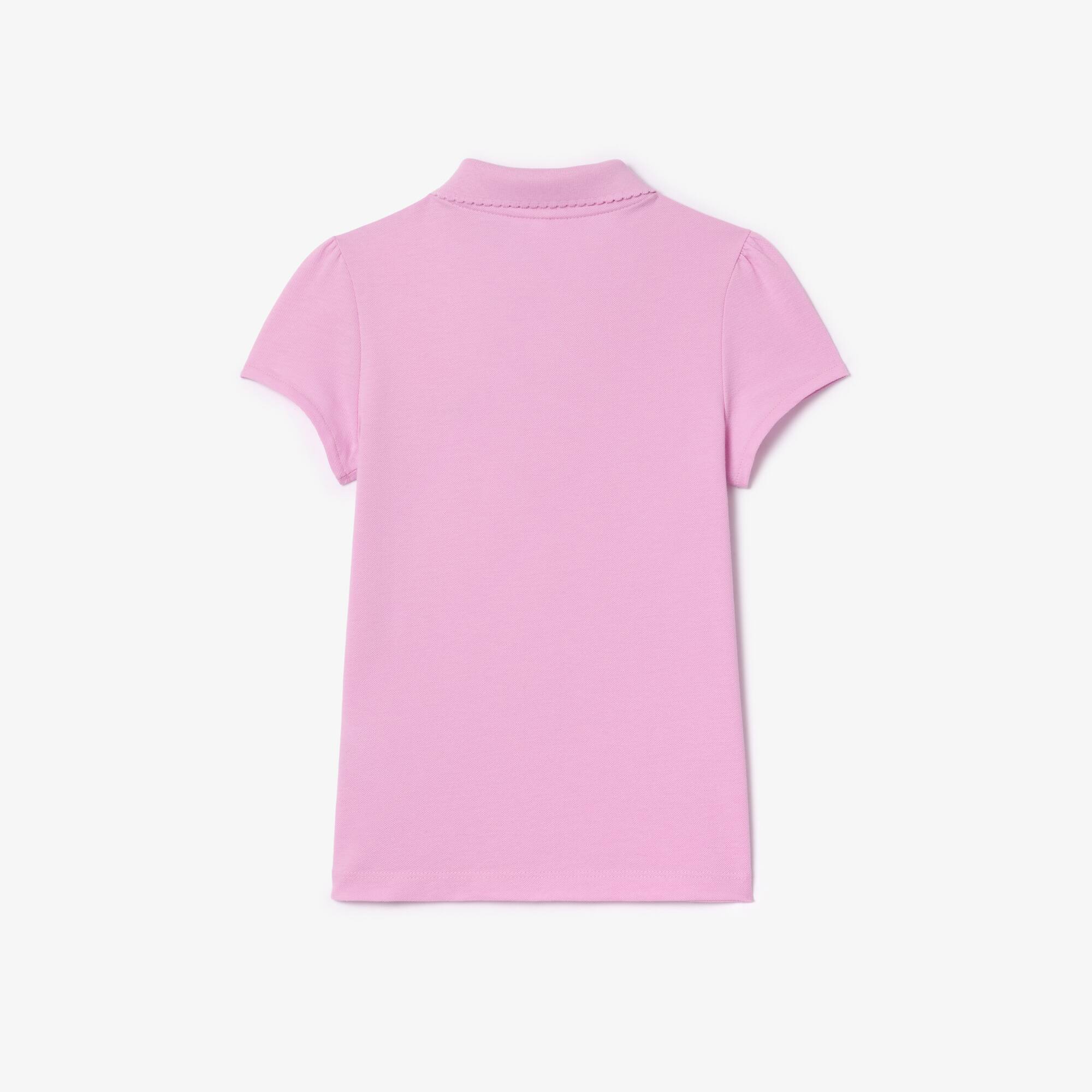 Polo Fille Lacoste en mini piqué avec col festonné Polos - Rose - Lacoste - Fille