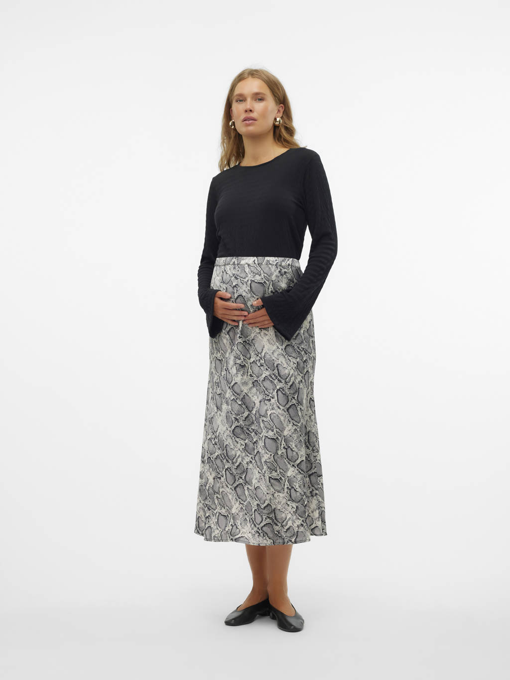 MAMALICIOUS zwangerschapsrok met slangenprint grijs