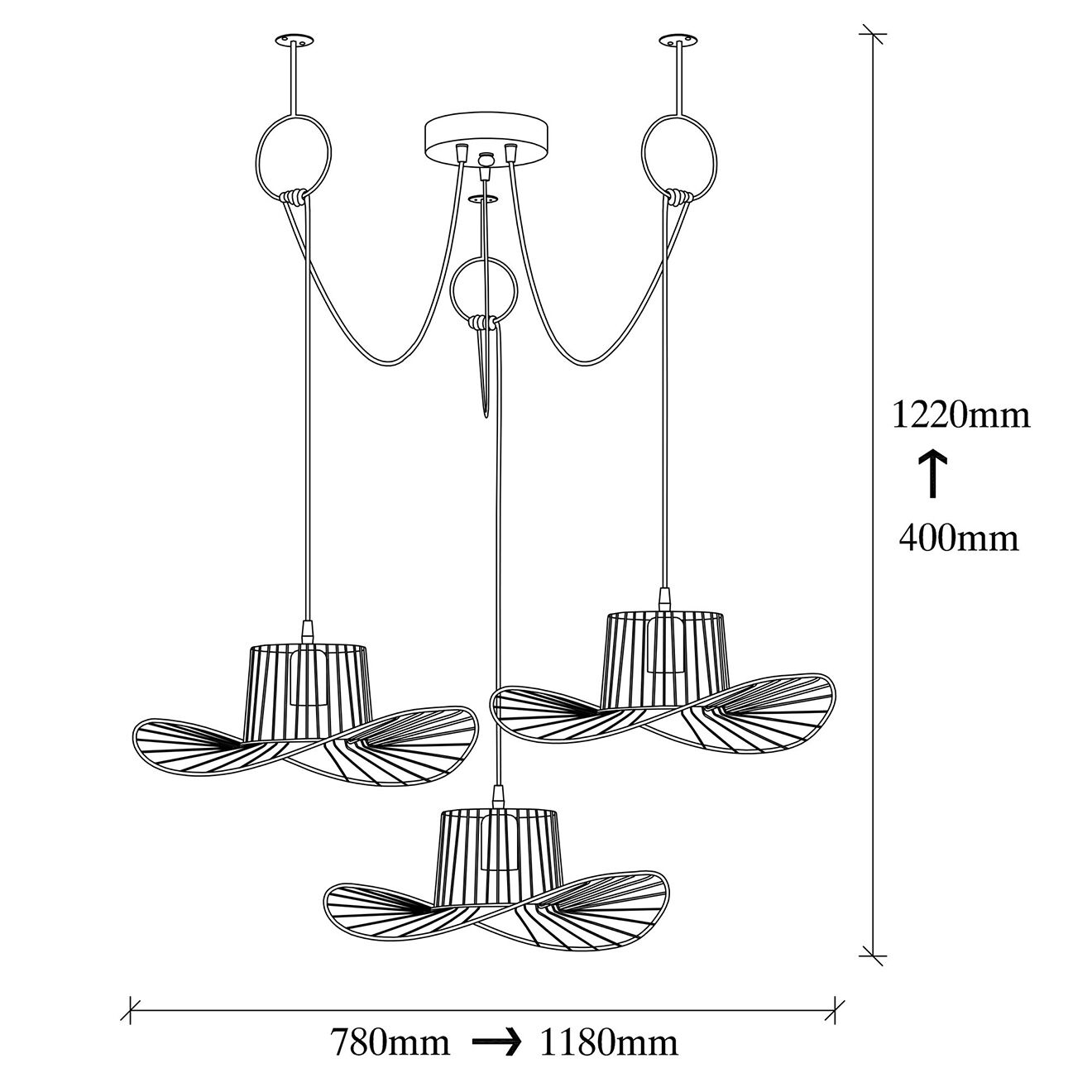 Opviq Suspension Tel 6741 noir  - H.122xD.118 cm
