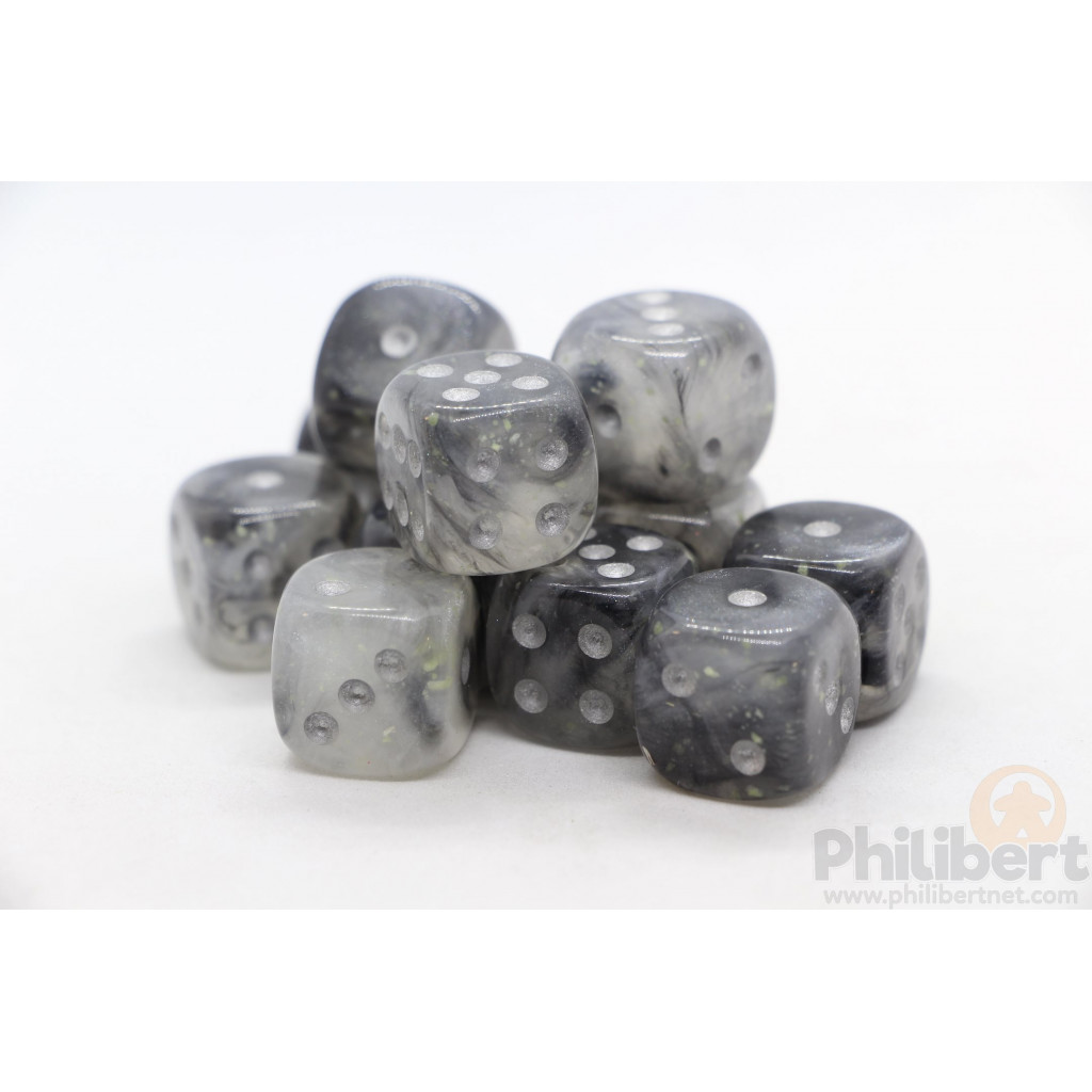 Set de 12 Dés 6 Faces Chessex : Borealis