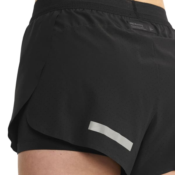 Short running CRAFT PRO HYPERVENT SPLIT SHORTS 2 W BLACK
