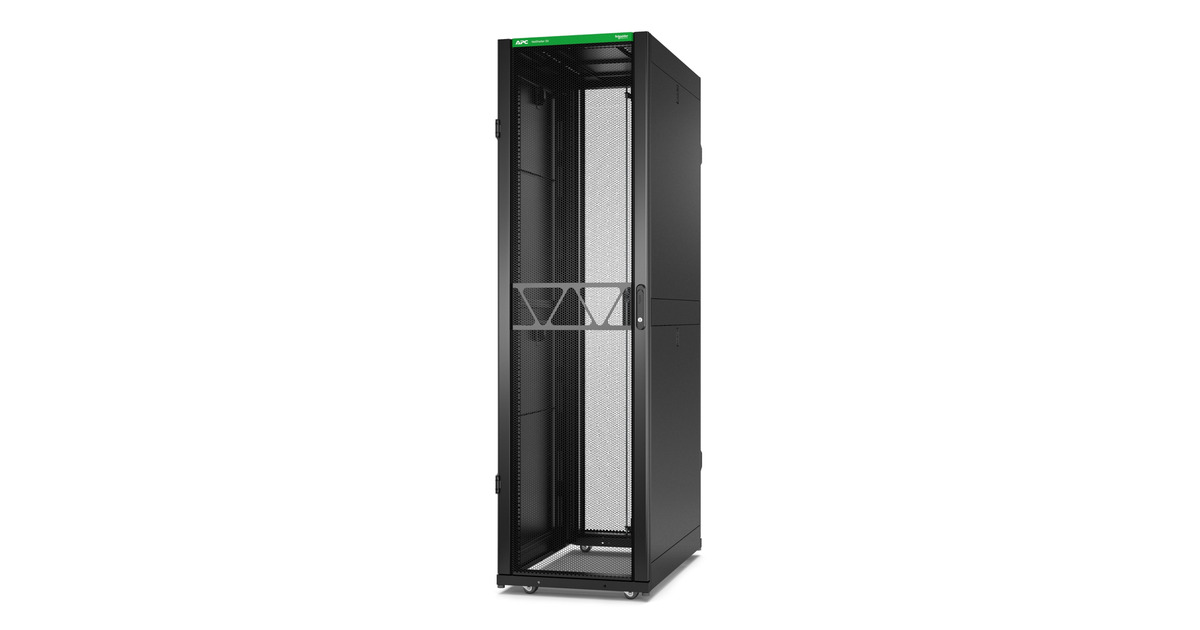 APCNetShelter SX Gen 2 AR3105B2, 45U server rack  (Zwart/groen, 60(b) x 212,4(h) x 107(d) cm, met zijkanten)