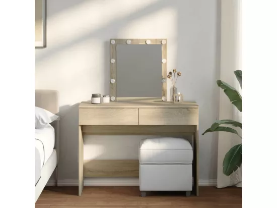 Coiffeuse avec LED chêne sonoma 100x40x130 cm