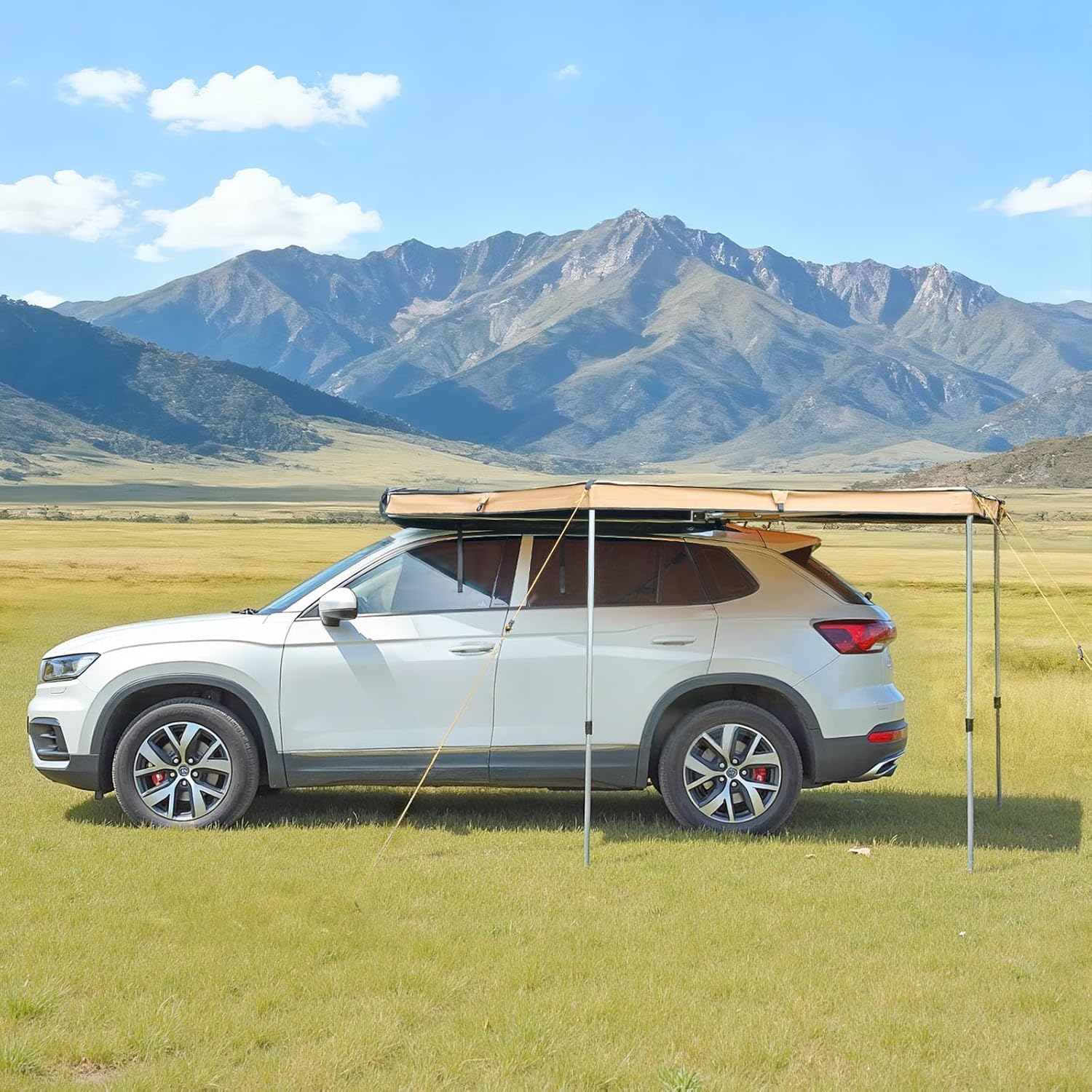 VEVOR Markise Auto, 270°-Markise, 3,19x3,07x2,10 m, Sonnensegel, wasserdicht (UV50+), inklusive Tragetasche, freistehendes Offroad-Vordach, Sonnenunterkunft für SUV, Van, LKW & Camping
