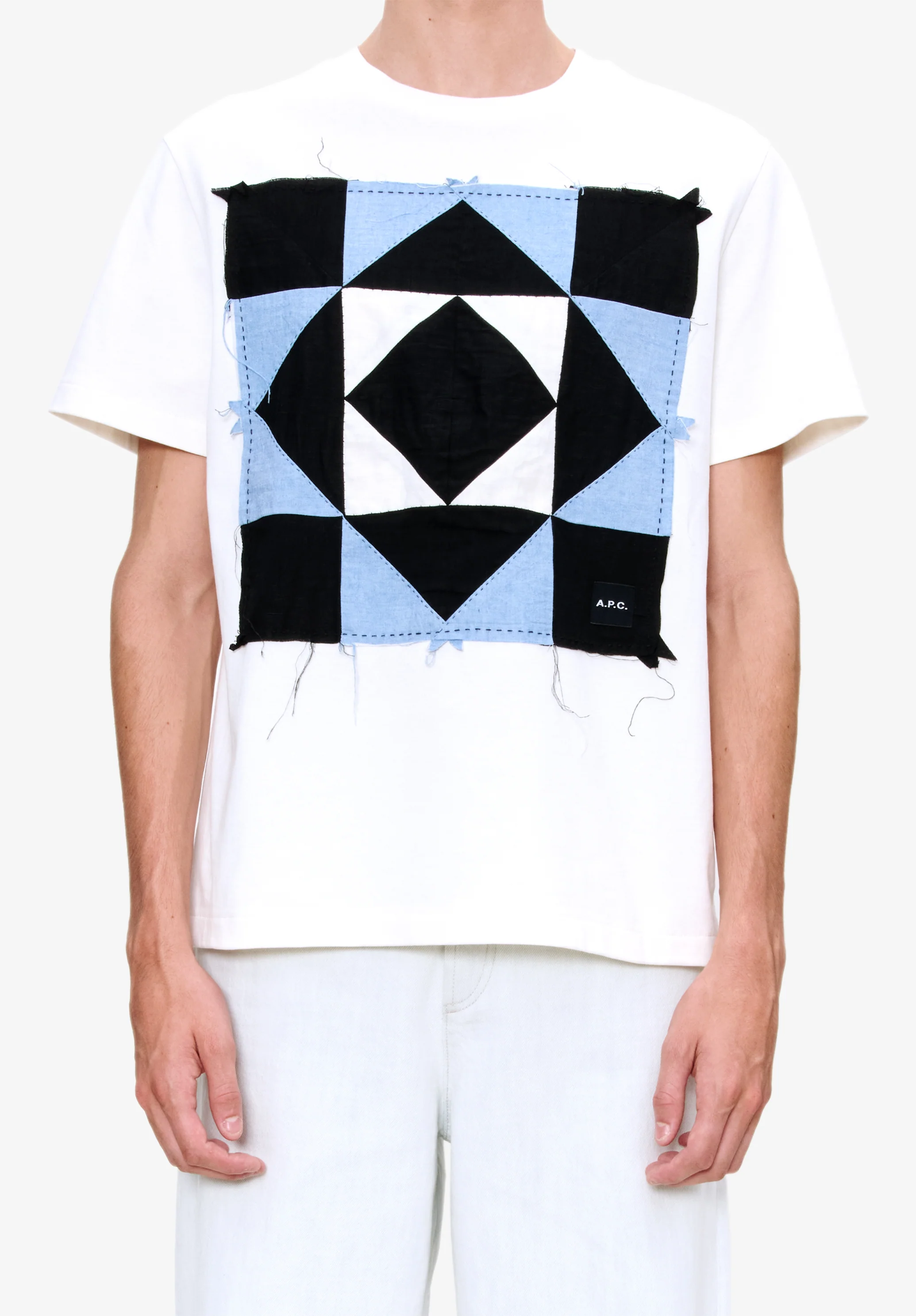 T-Shirt Patchwork - Blanc