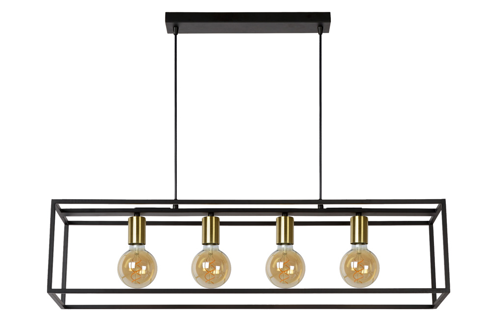 Lucide Ruben hanglamp 92x22cm E27 zwart mat