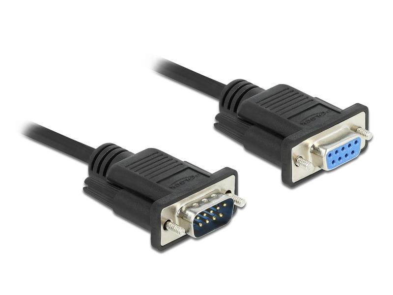 Delock Verlängerungskabel RS-232 DB9, Stecker zu Buchse 2 m Delock Seriell Kabel RS-232 D-Sub9 Stecker zu Buchse mit schmalem Steckergehäuse 2 m
