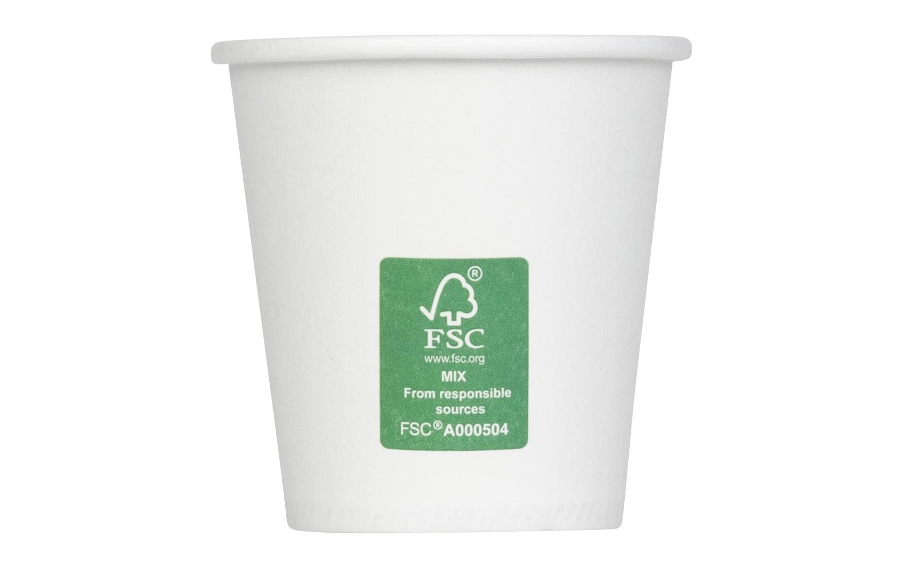 Einweg-Kaffeebecher 90 ml, 50 StückEinwandige Pappbecher