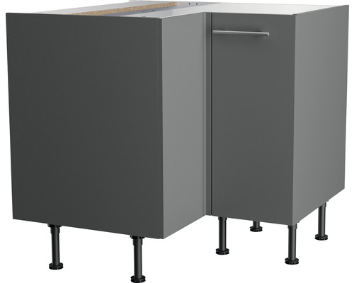 Optifit hoekonderkast Mats825 BxDxH 90x58,4x87 cm basaltgrijs mat gedemonteerd scharnier omkeerbaar (links of rechts te monteren)