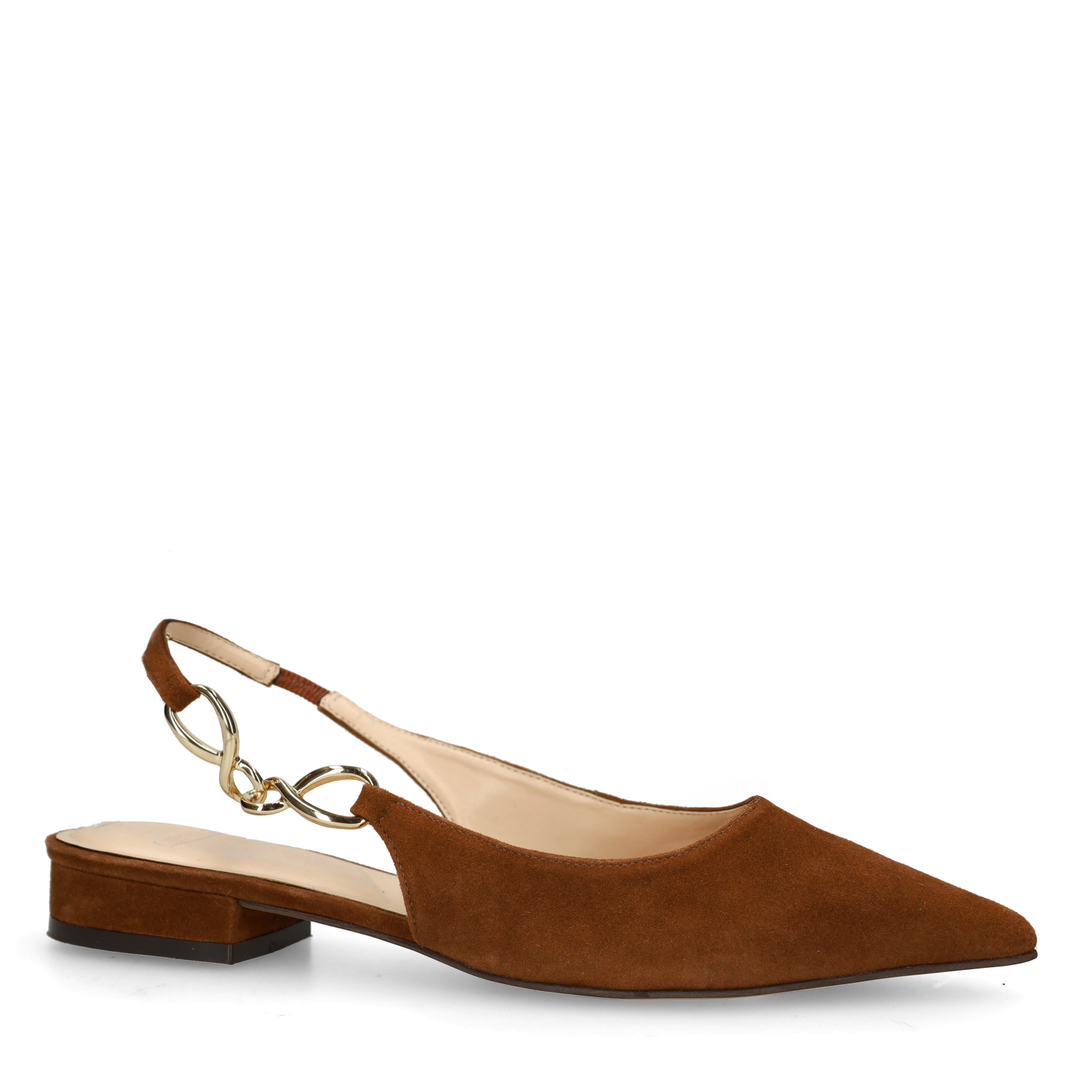 Bruine suède slingbacks