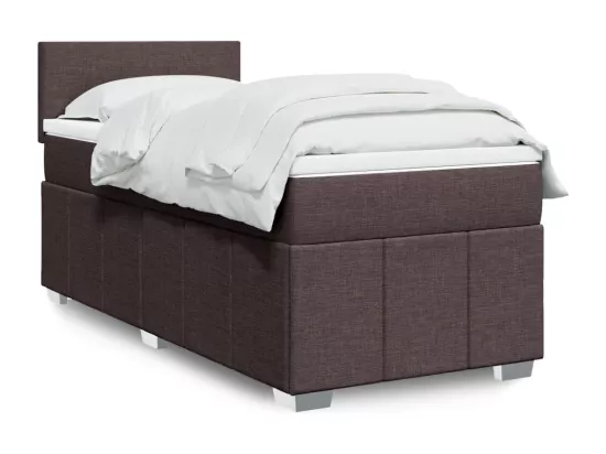 Sommier à lattes de lit avec matelas Marron foncé 90x190 cm
