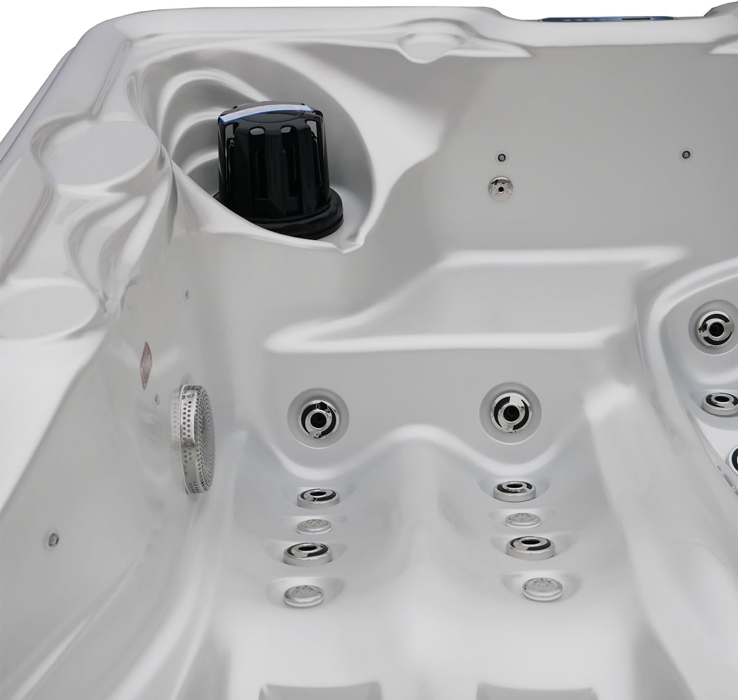Tronitechnik® Outdoor Whirlpool, 2 Personen, aus hochwertigem Sanitäracryl, Winterfest isoliert, Balboa Spa Heizung und Bedienung, 46 Massagedüsen, 2 Liegeplätze, LED, 620 Liter