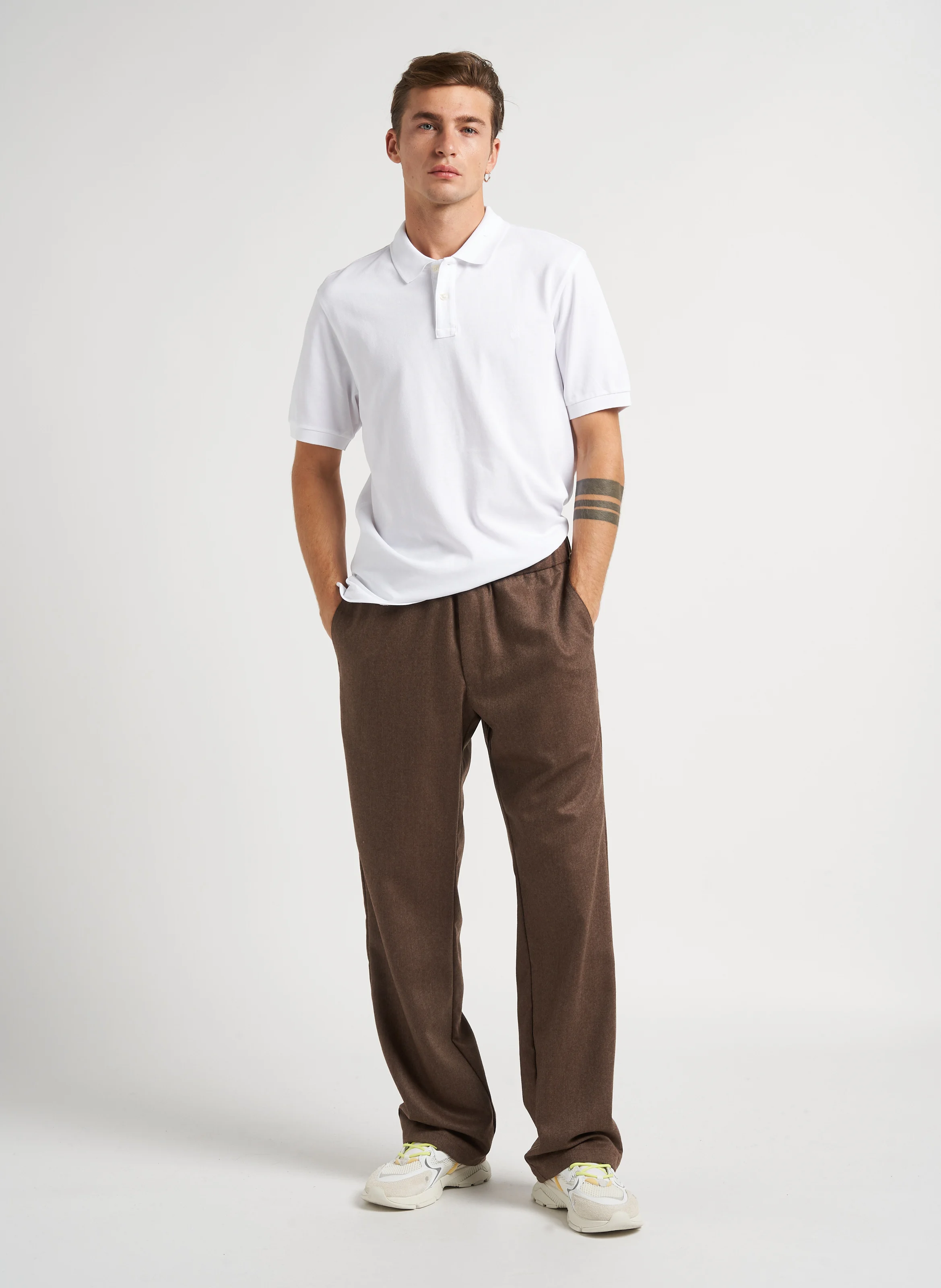PARSH MARZ - Pantalon droit en laine vierge | Marron