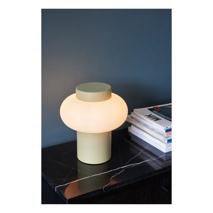Hübsch Lampe à poser en verre et métal  | Jaune pâle