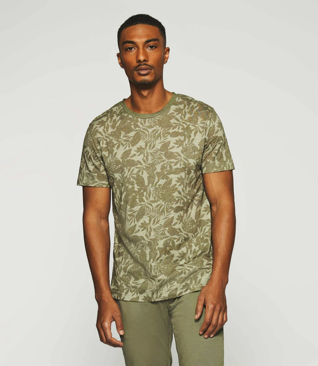 T-shirt manches courtes à imprimé kaki GUSTIN