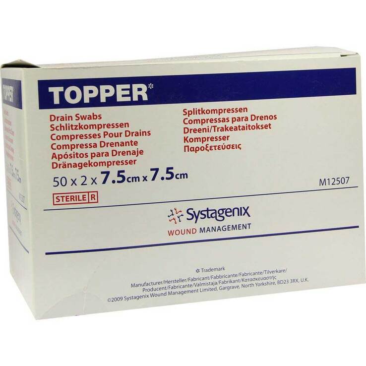 Topper Schlitzkompresse steril 7,5x7,5 cm, 50X2 St