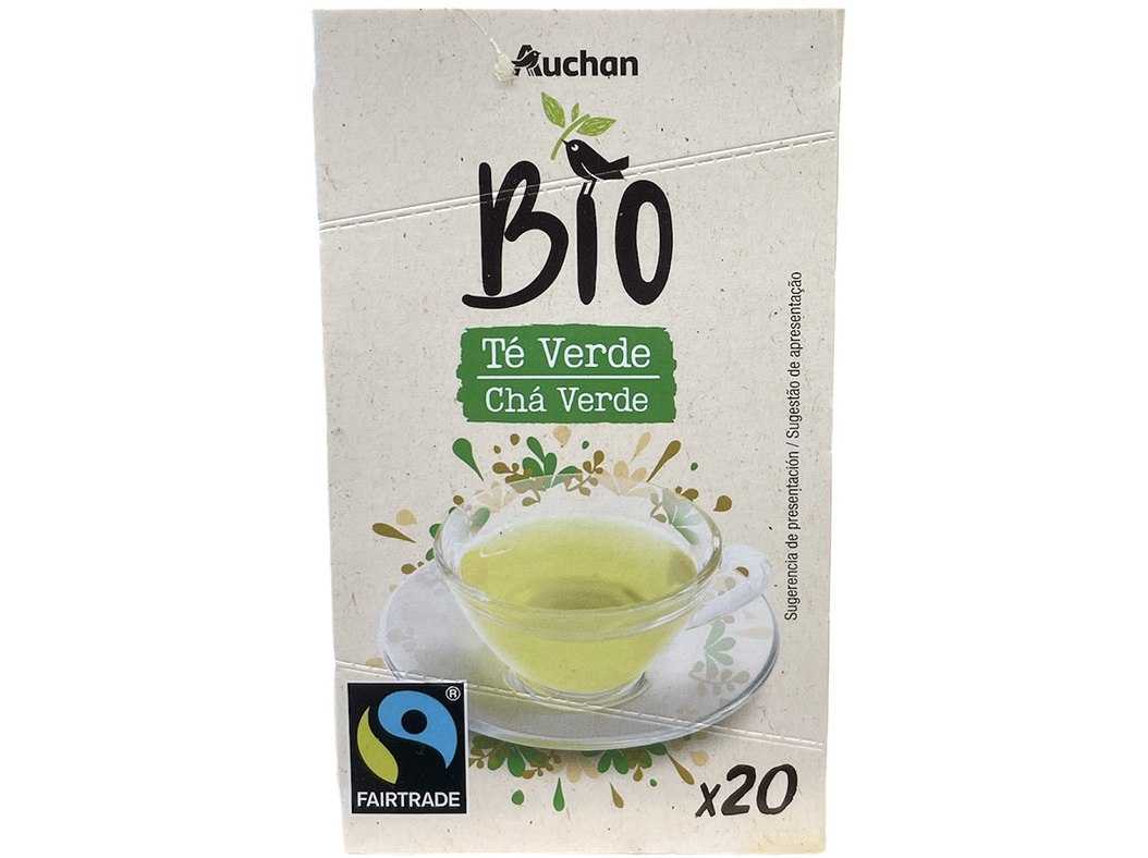CHÁ VERDE AUCHAN BIO 20 SAQUETAS