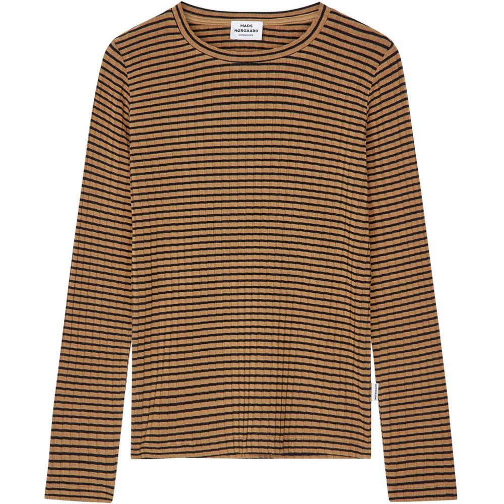 Køb Mads Nørgaard Ermine/Black 5X5 Stripe Talika Bluse