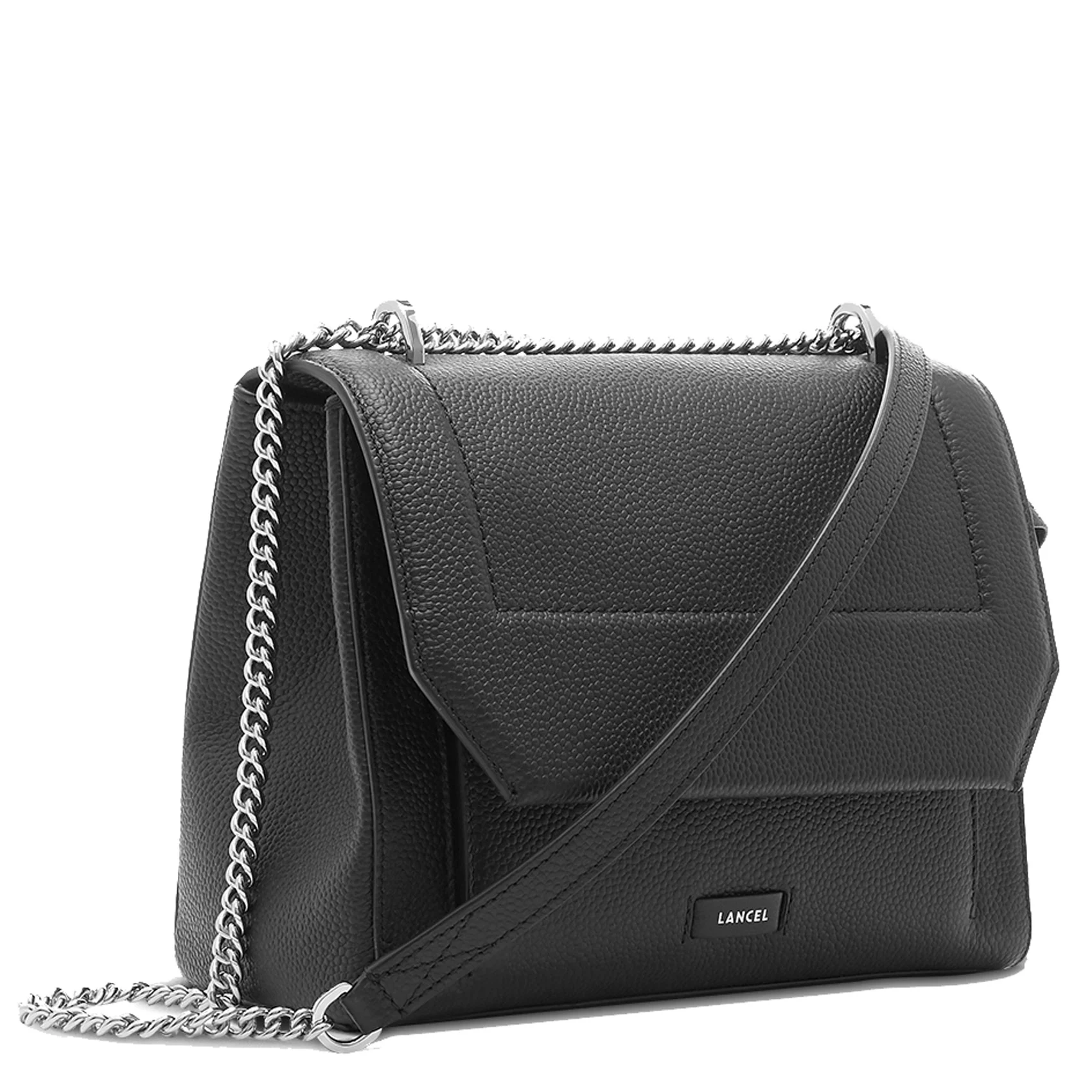 NINON M - Sac à rabat en cuir grainé | Noir