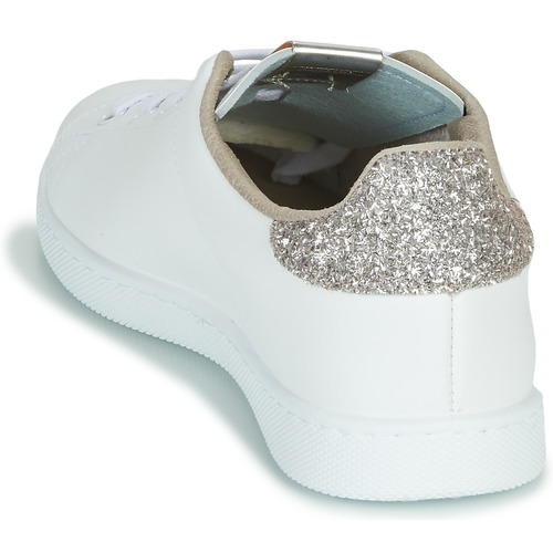 Victoria - TENIS PIEL GLITTER Blanco / Rosa