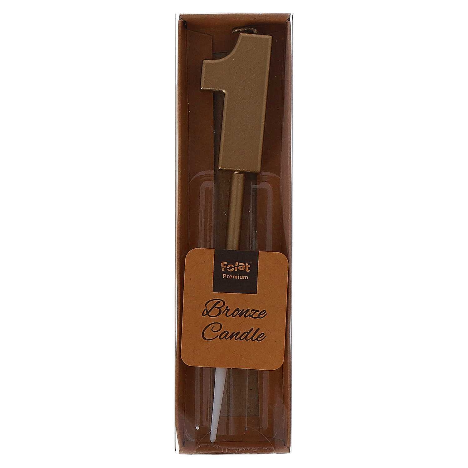 Zahlenkerze *1* bronze metallic