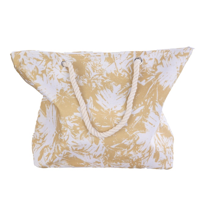 Strandtasche - Blätter - gelb - ca. 38 x 14 x 37 cm