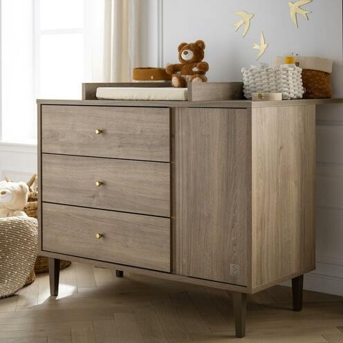 Commode 3 tiroirs + 1 porte - MOKKA - SAUTHON