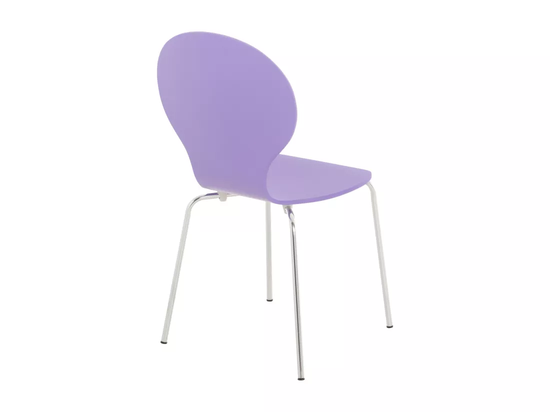 Lot de 2 Chaise de conférence - Bois - Violet - DIEGO