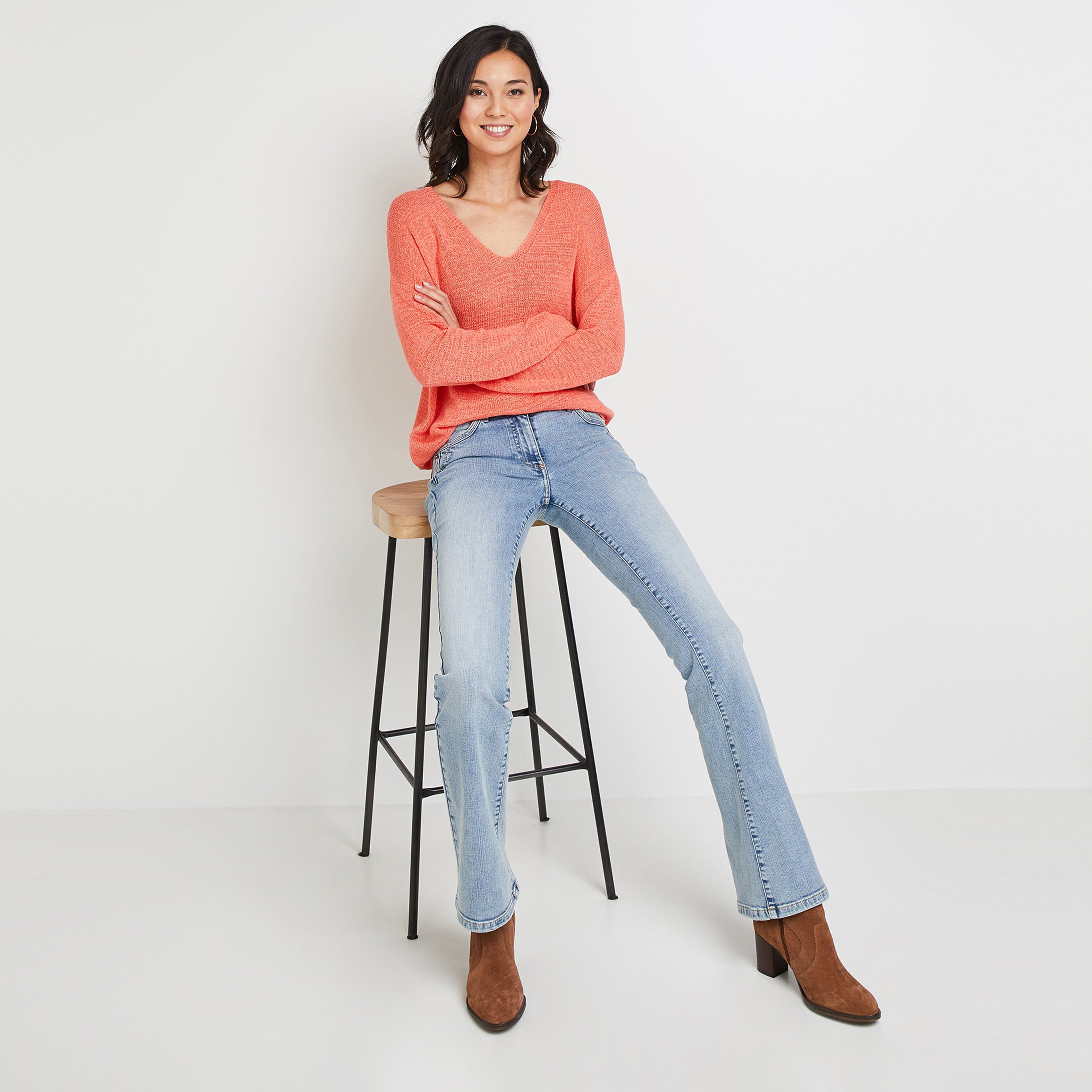 Pull maille col V - PECHE