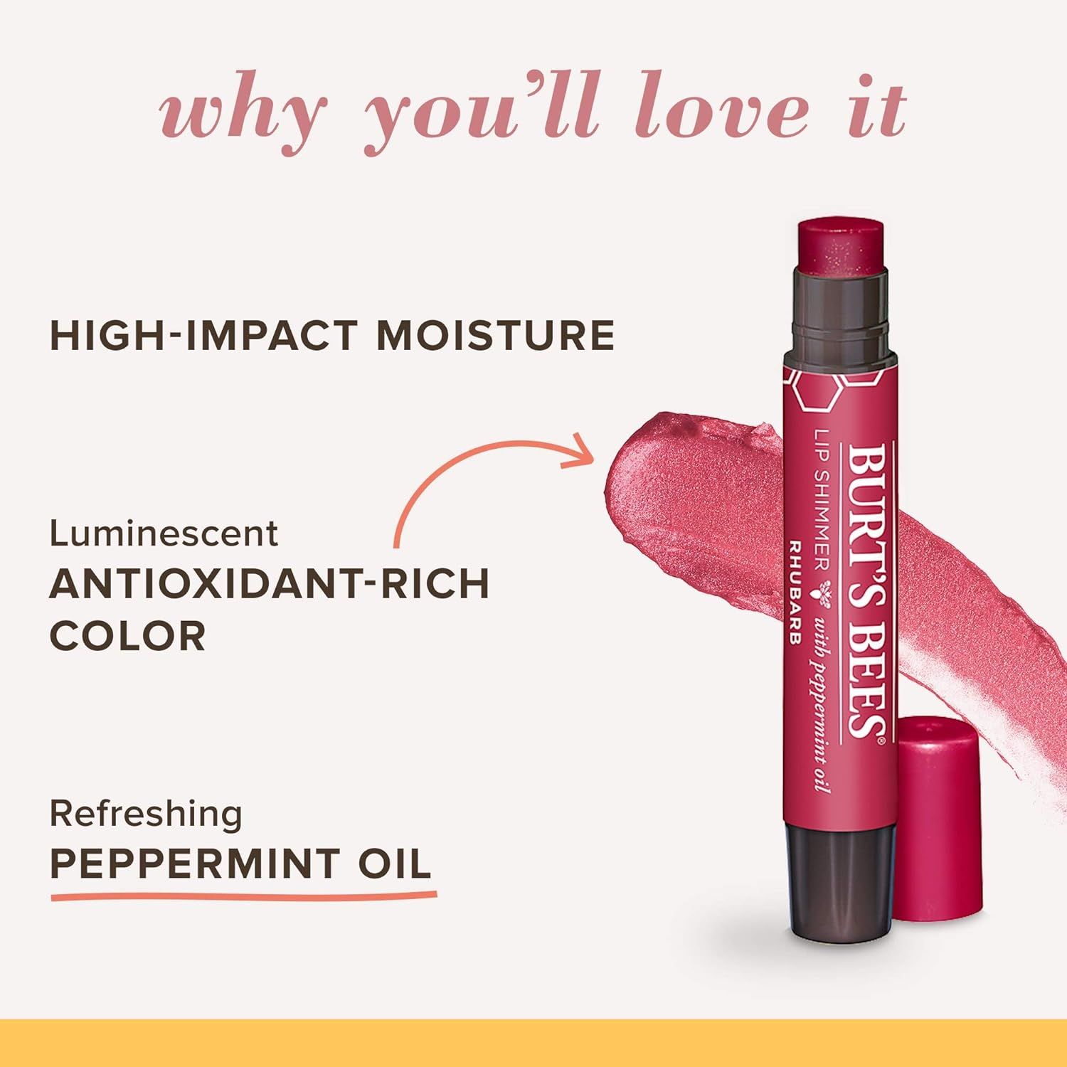 Burt's Bees Lip Shimmer Rhubarb