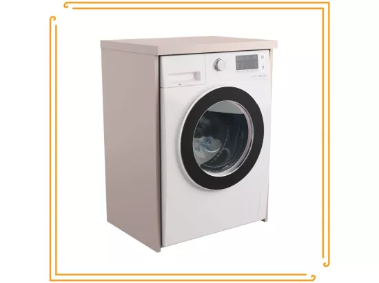Armoire de salle de bain pour machine à laver et sèche-linge, colonne de rangement pour électroménager en cachemire.