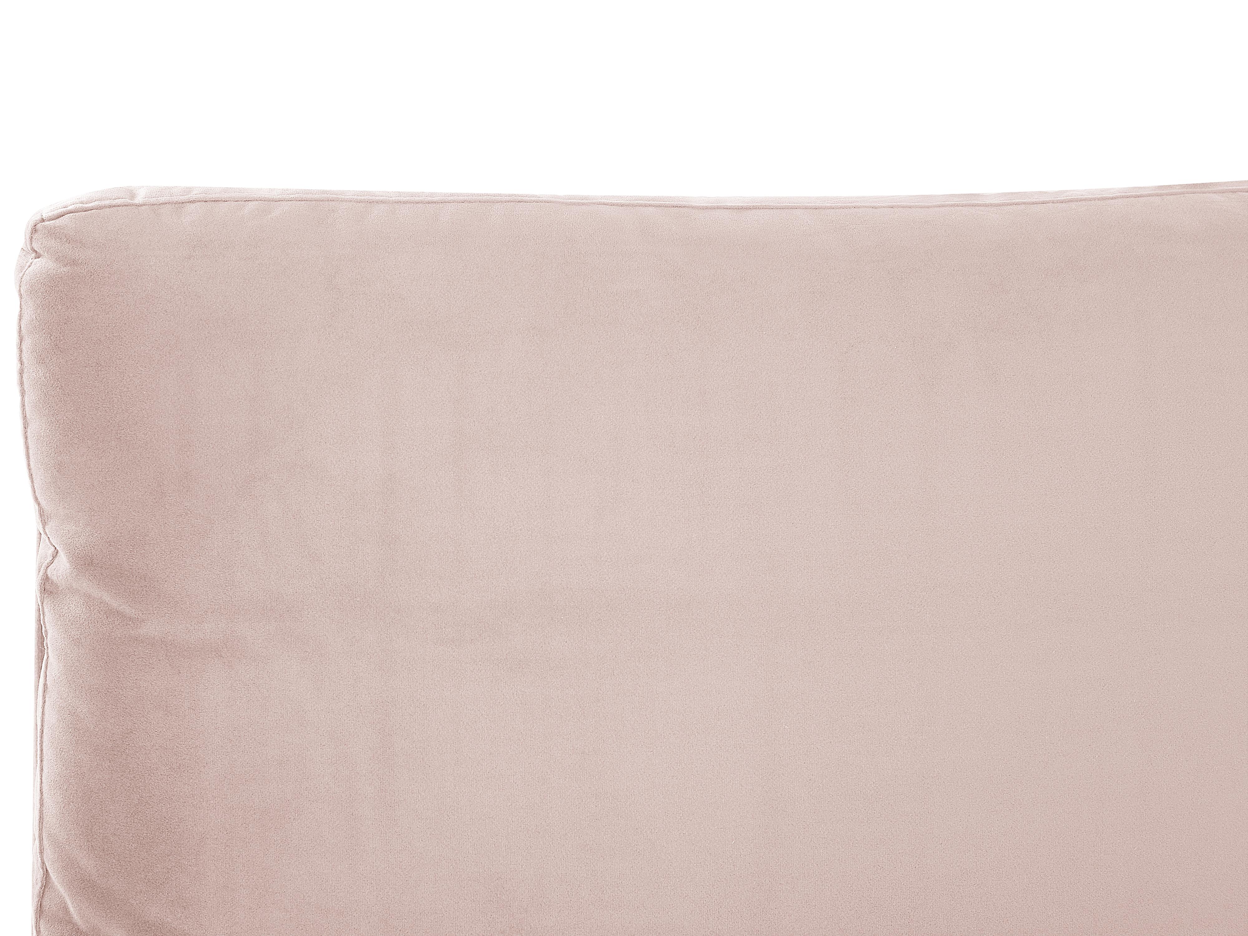 Bed Fluweel MELLE 180 x 200 cm Pastelroze
