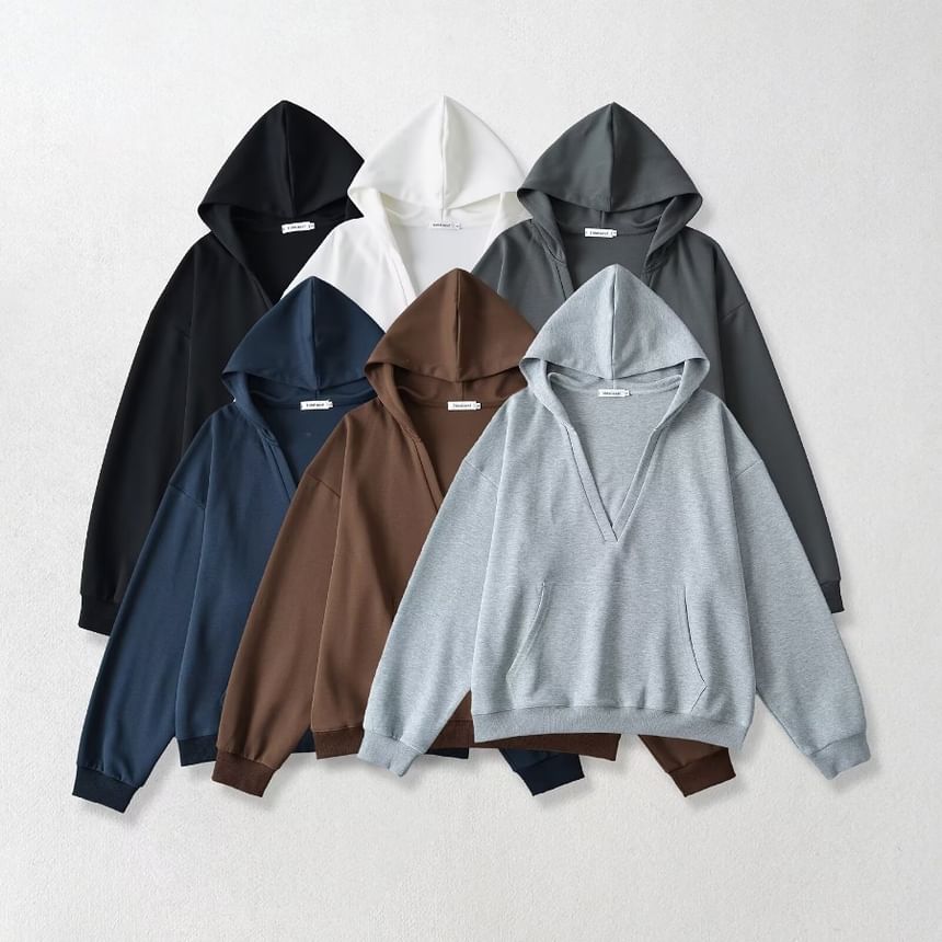 Yukis - V-hals effen hoodie