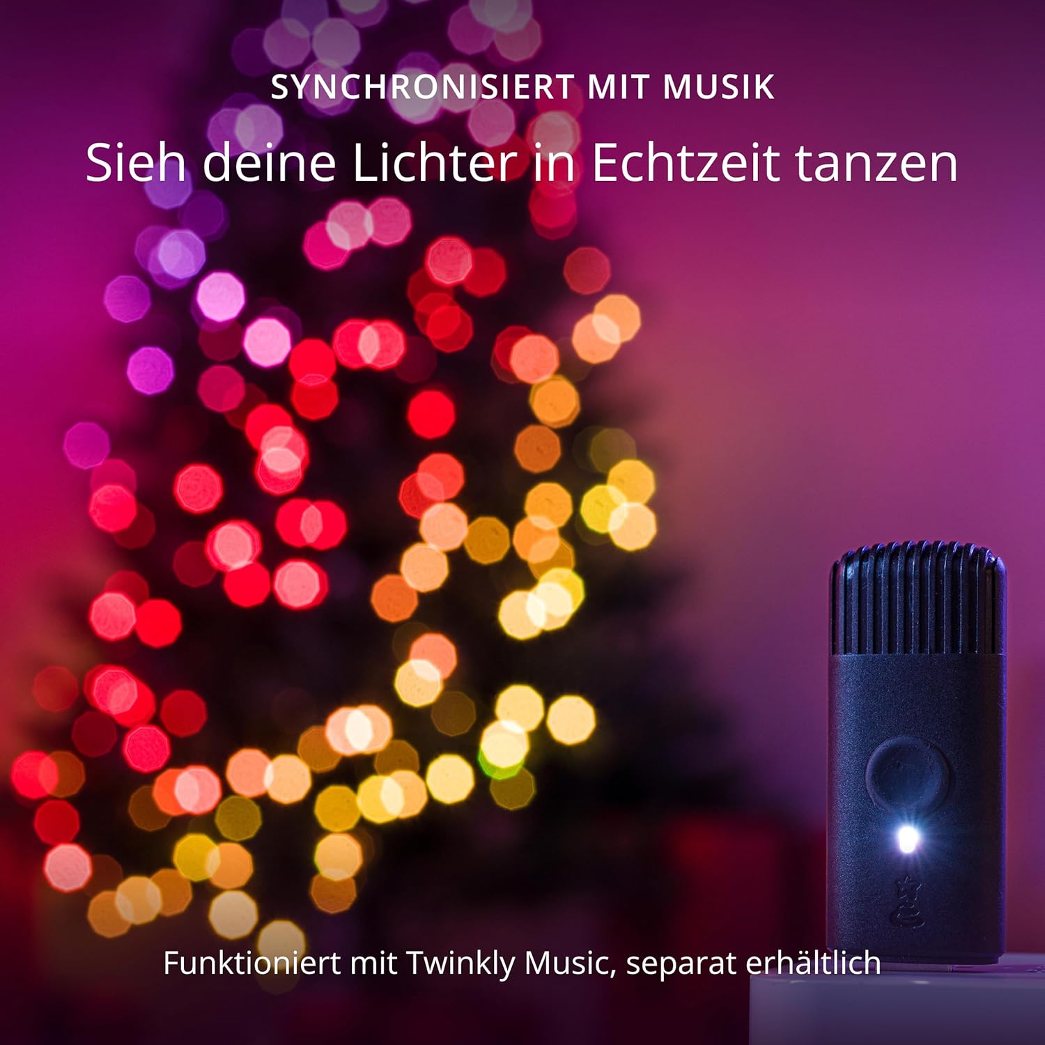 Twinkly Strings 600 LED RGB, LED-Lichterkette für Draußen und Drinnen, Smarte LED-Lichter, Kompatibel mit Alexa und  Home, IP44, App-Steuerung, Schwarzes Kabel, 48m