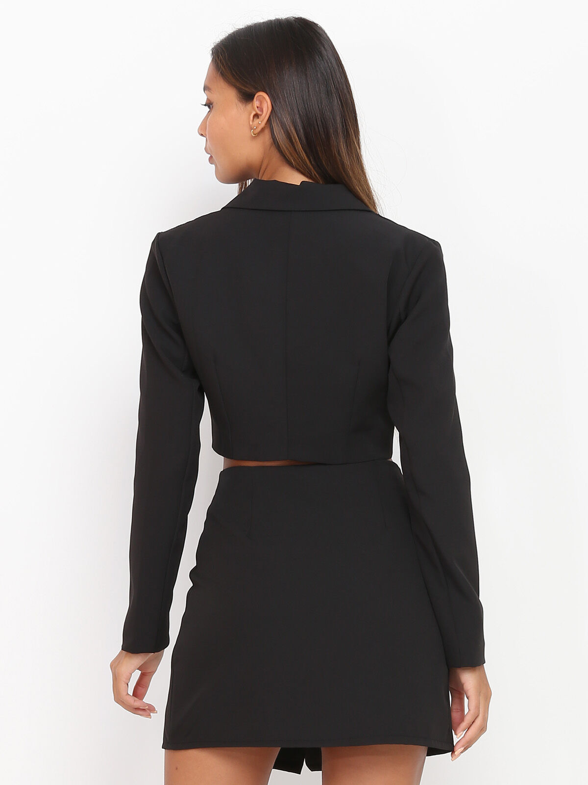 Veste blazer cropped- Noir