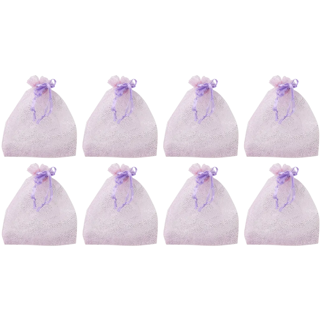 Organza cadeauzakjes 8 stuks | diverse kleuren