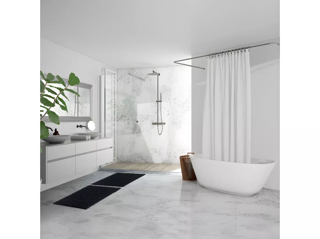 Tapis de salle de bain 40 x 60 cm coton chenille anthracite - NAPOLEON