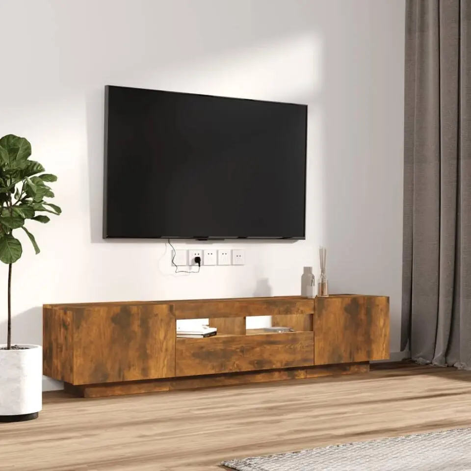 vidaXL - 2-delige TV-meubel met LED - 2 formaten - Gerookt eiken - Hout