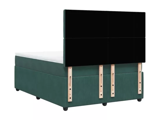Sommier à lattes de lit et matelas Vert foncé 140x190cm Velours